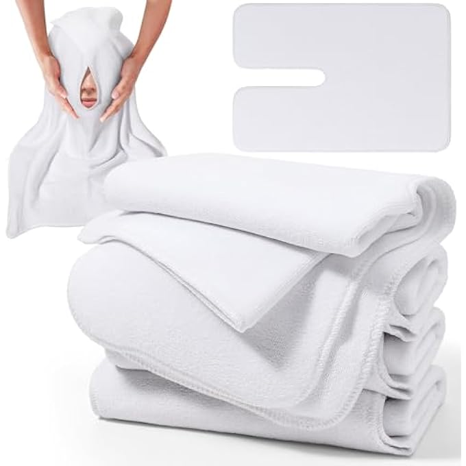NALACAL SPA FACIAL TOWELS FOR ESTHETICIANS, U-SHAPED MICROFIBER SOFT SPA TOWEL FOR SKINCARE, COMFORTABLE EXTRA THICK MASSAGE FACE TOWELS SALON TOWELS USED IN FACIAL STEAM MASSAGE AND CLEANSING, 4PCS - Image 1